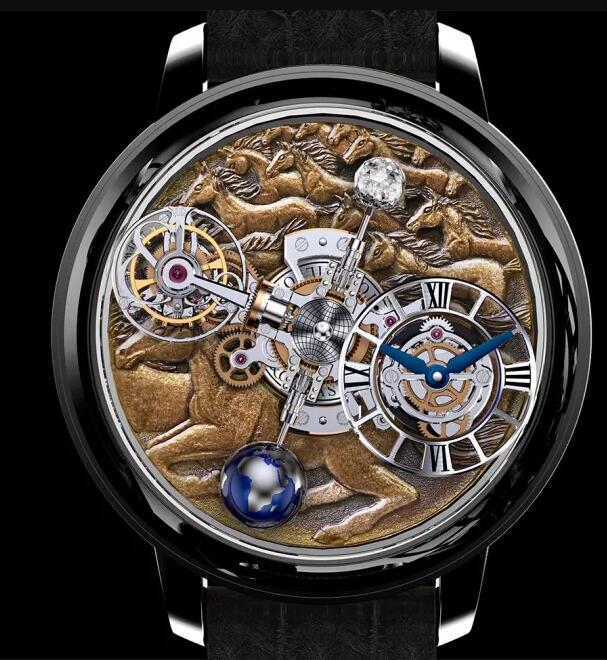 Review Jacob & Co ASTRONOMIA TOURBILLON STALLION BLACK AT100.31.AC.UB.B Replica watch